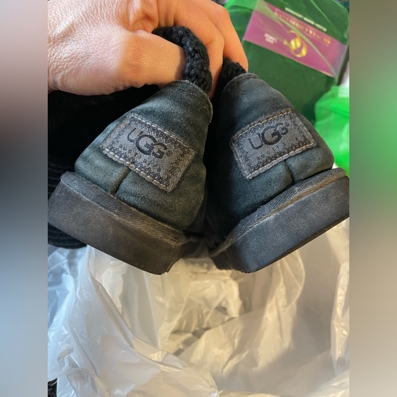 Sz 9 Classic Cardy Cardi sweater boots black moccasin style winter boot lounge - Picture 5 of 5